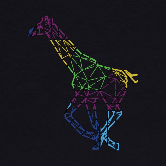 Funny giraffe colorful tshirt by thefriendlyone